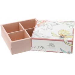 Box Cartonc.Blooms Rosa 14,5X14,5Xh5Cm Hervit