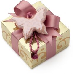 Box Carat Gold 11X11X5,5Cm Farfalla Rosa Hervit