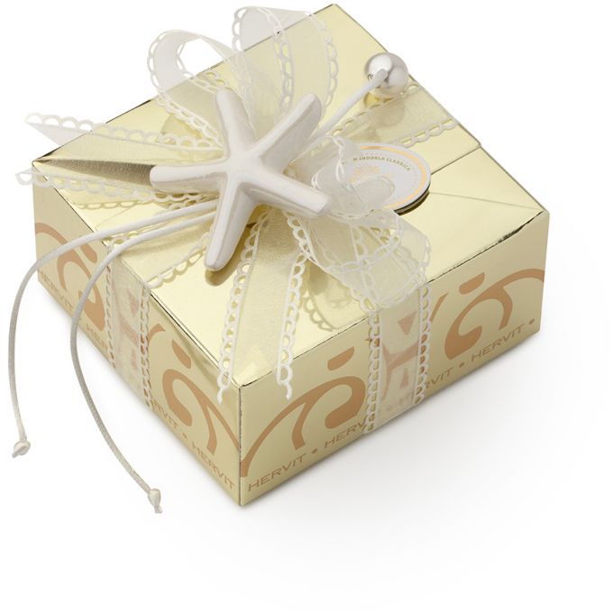 Box Carat Gold 11X11X5,5cm Stella Marina Hervit