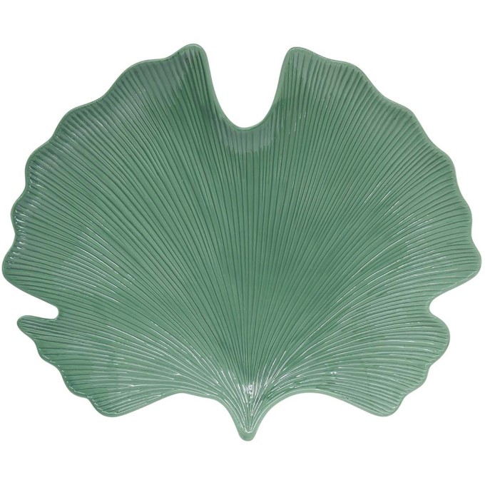 Foglia In Porcellana 35X29 Cm Forma Ginko In Color Box Leaves Light Green Easy Life