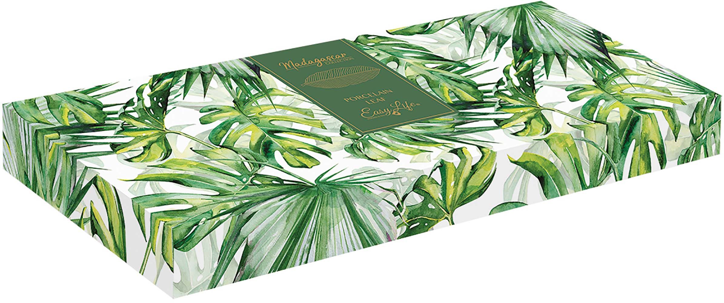 Foglia In Porcellana In Color Box Tropical Leaves Green Easy Life