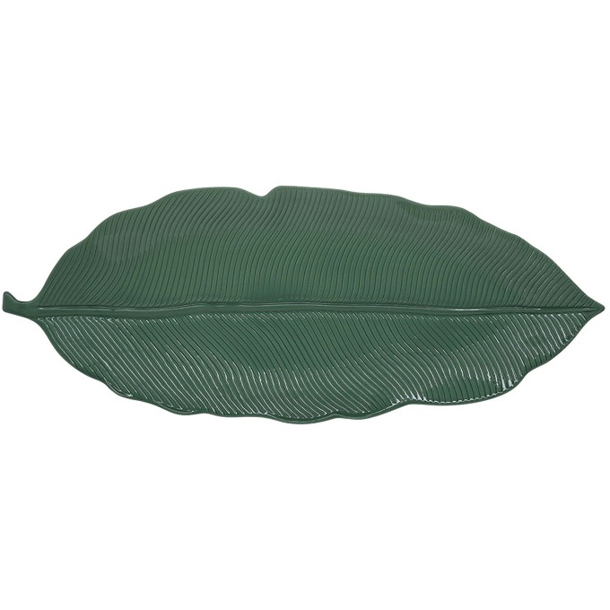 Foglia In Porcellana 39X16 Cm In Color Box Tropical Leaves Green Easy Life