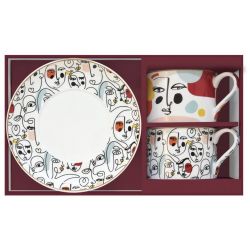 Set 2 Tazze 240 Ml C/Piattino In Porcellana In Gift Box Modernism Easy Life