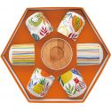 Set 6 Tazzine Espr.110 Ml C/Piattini In Bamboo In Gift Box Tutti Frutti Easy Life