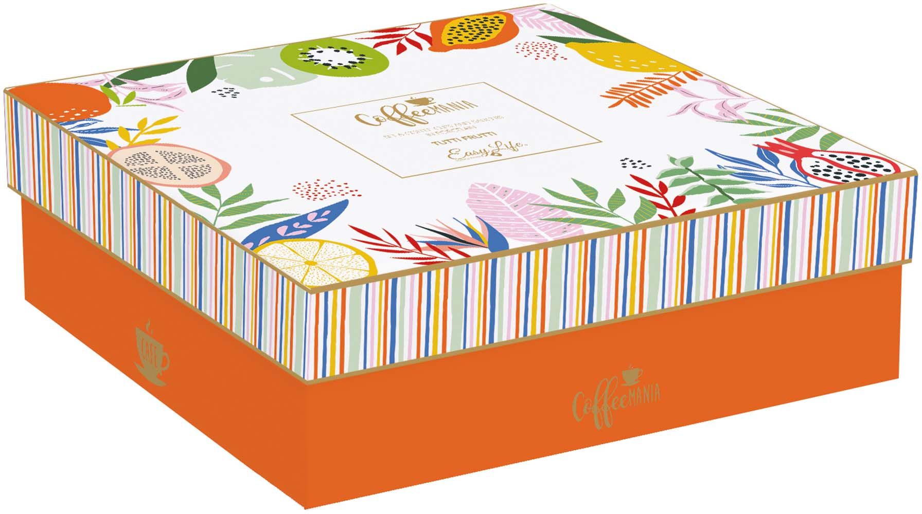 Set 6 Tazzine Con Piattini In Gift Box  Tutti Frutti Easy Life