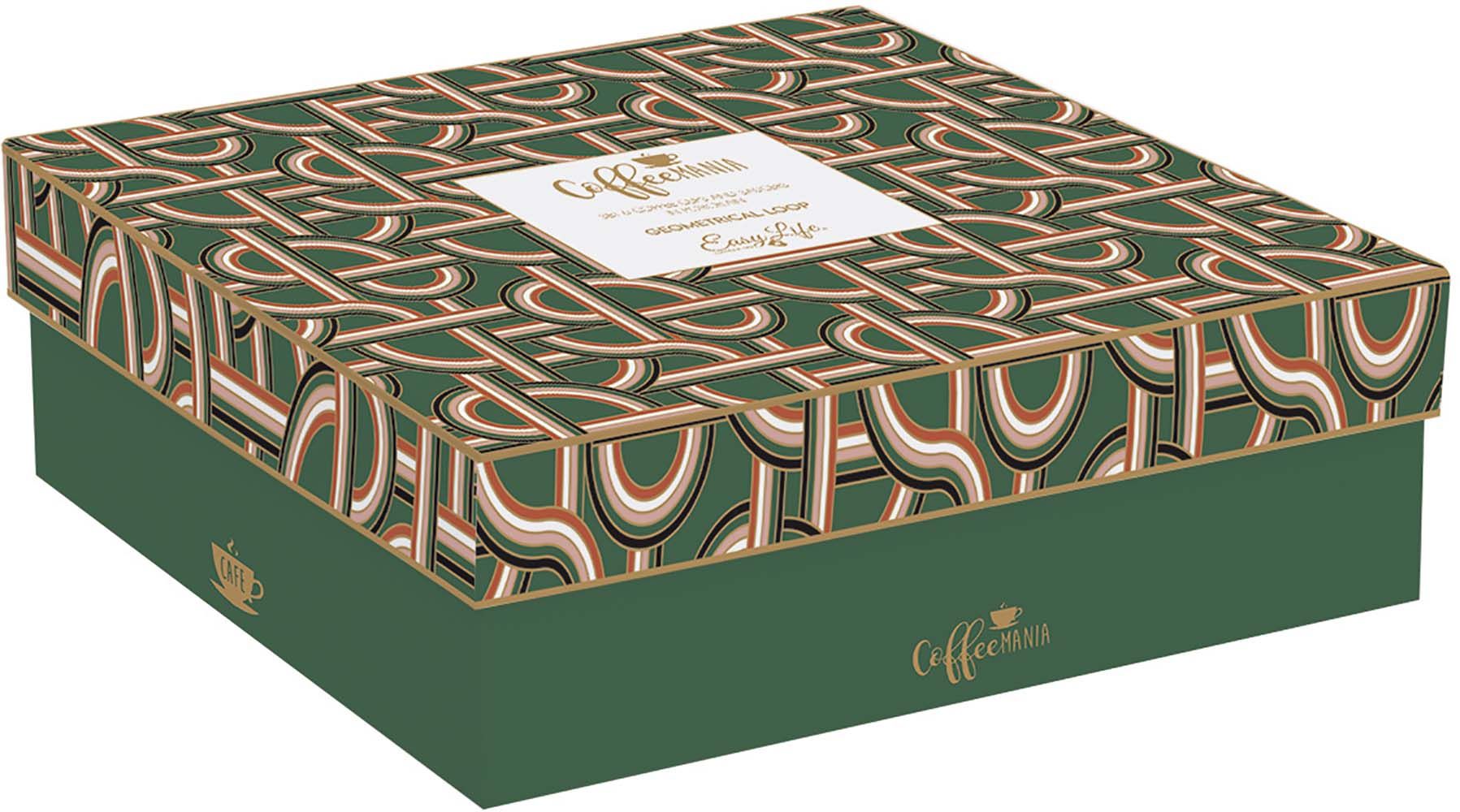 Set 6 Tazzine Con Piattini In Gift Box Geometrical Loop Easy Life