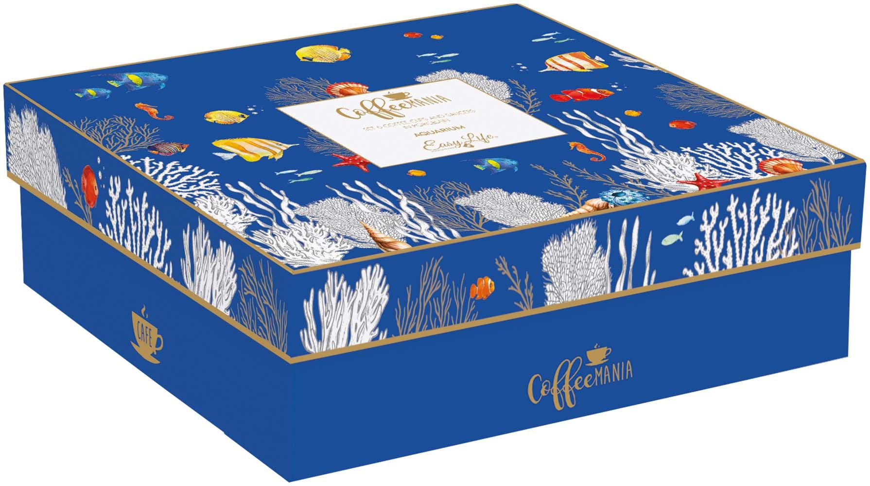 Set 6 Tazzine Con Piattini In Gift Box  Aquarium Easy Life