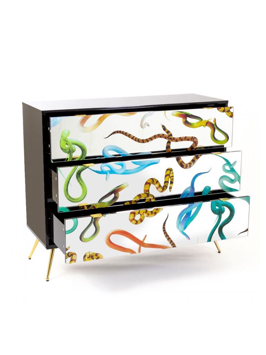 Cassettiera 3 Cassetti In Mdf Toiletpaper - Snake Seletti