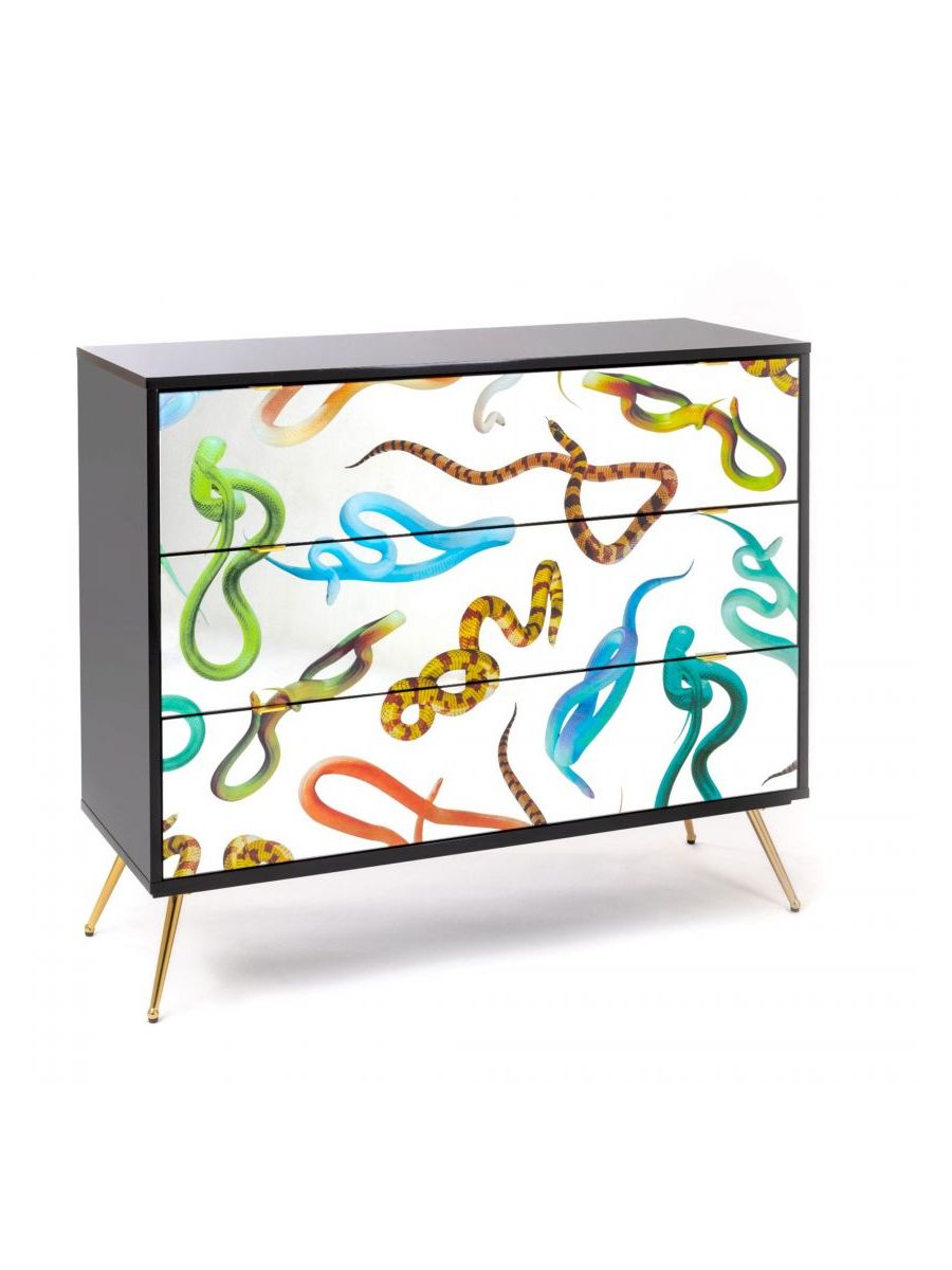 Cassettiera 3 Cassetti In Mdf Toiletpaper - Snake Seletti