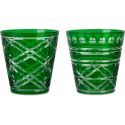 Set 2 Tumbler Vetro Intagliati - Verde Baci Milano