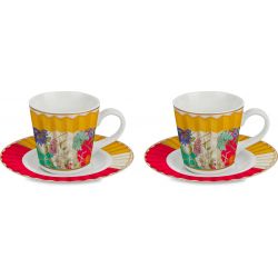 Set 2 Tazzine Caffe Porcellana - Ventagli Baci Milano
