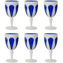 6 Bicchieri Vino Bianco E Blu Baci Milano