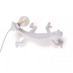 Lampada In Resina Chameleon Lamp Right-Going Down Cm.21,5X11H.10-White