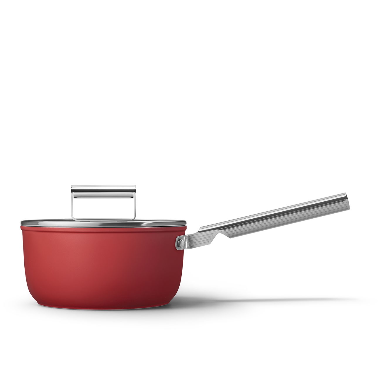 Casseruola 1 manico Rosso  + Coperchio Stile Anni 50 Smeg