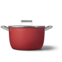 Casseruola 26 cm Rosso Con Coperchio Stile Anni 50 Smeg