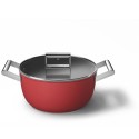 Casseruola 24 cm Rosso Con Coperchio Stile Anni 50 Smeg