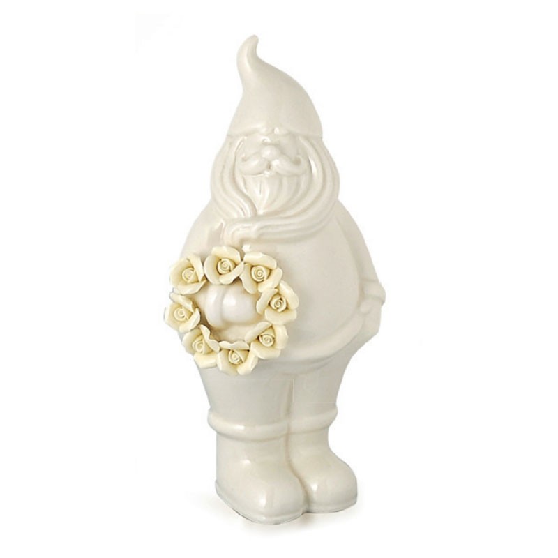 Babbo natale porcellana bianca 12cm con corona Hervit