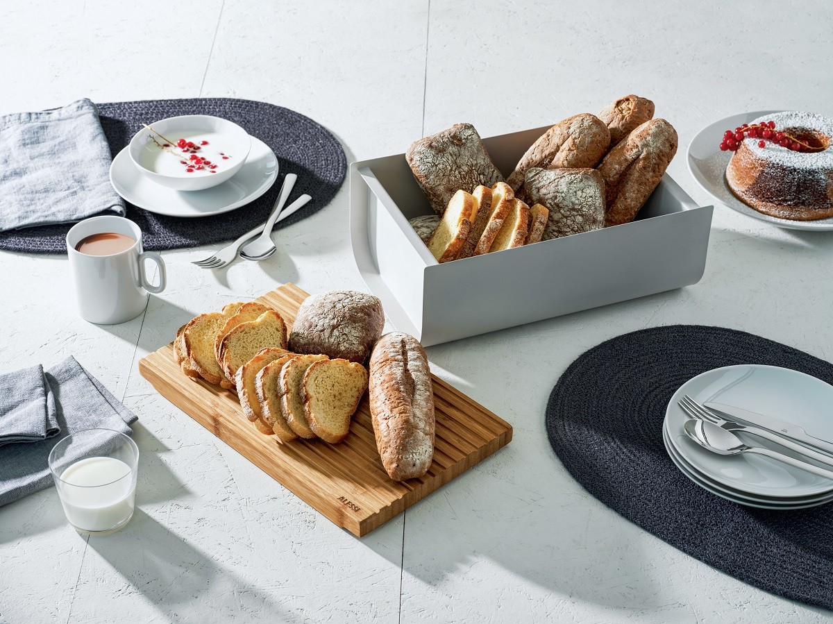 Mattina Bread Box Cassetta Pane Grigia Alessi