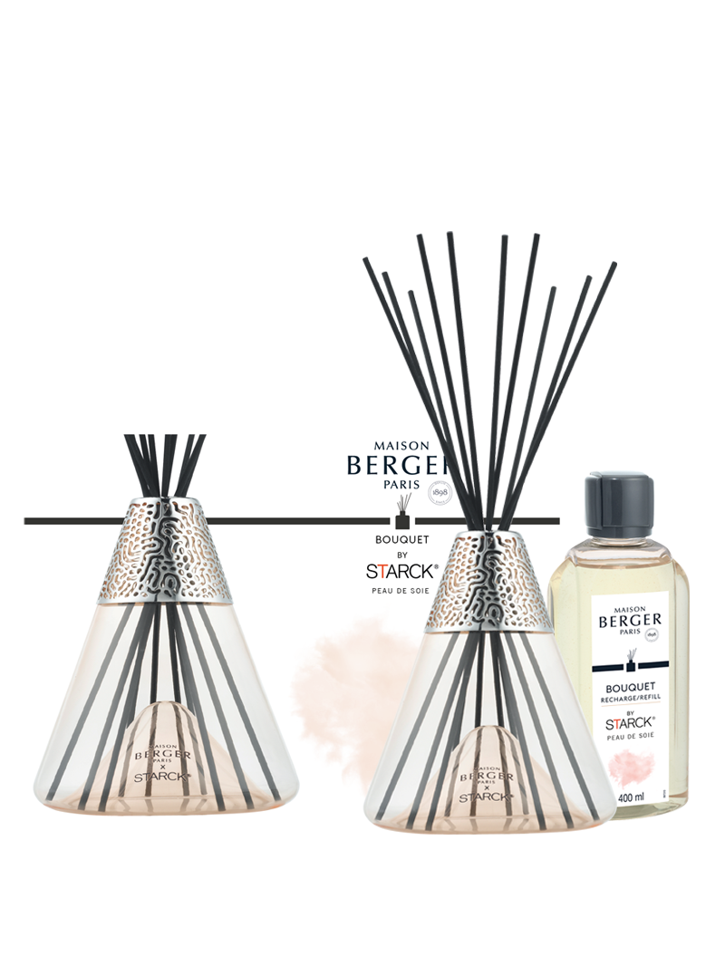 Bouquet Profumato con bastoncini Collezione X STARCK Maison Berger400 ml - Peau de Soie - Rosa