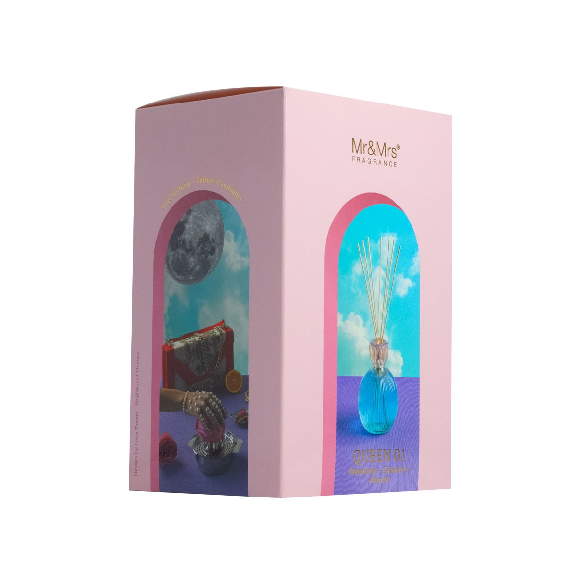 Queen 01 Diffusore a bastoncini 1000 ml Mandarino Gelsomino Muschio Mr&Mrs Fragrance