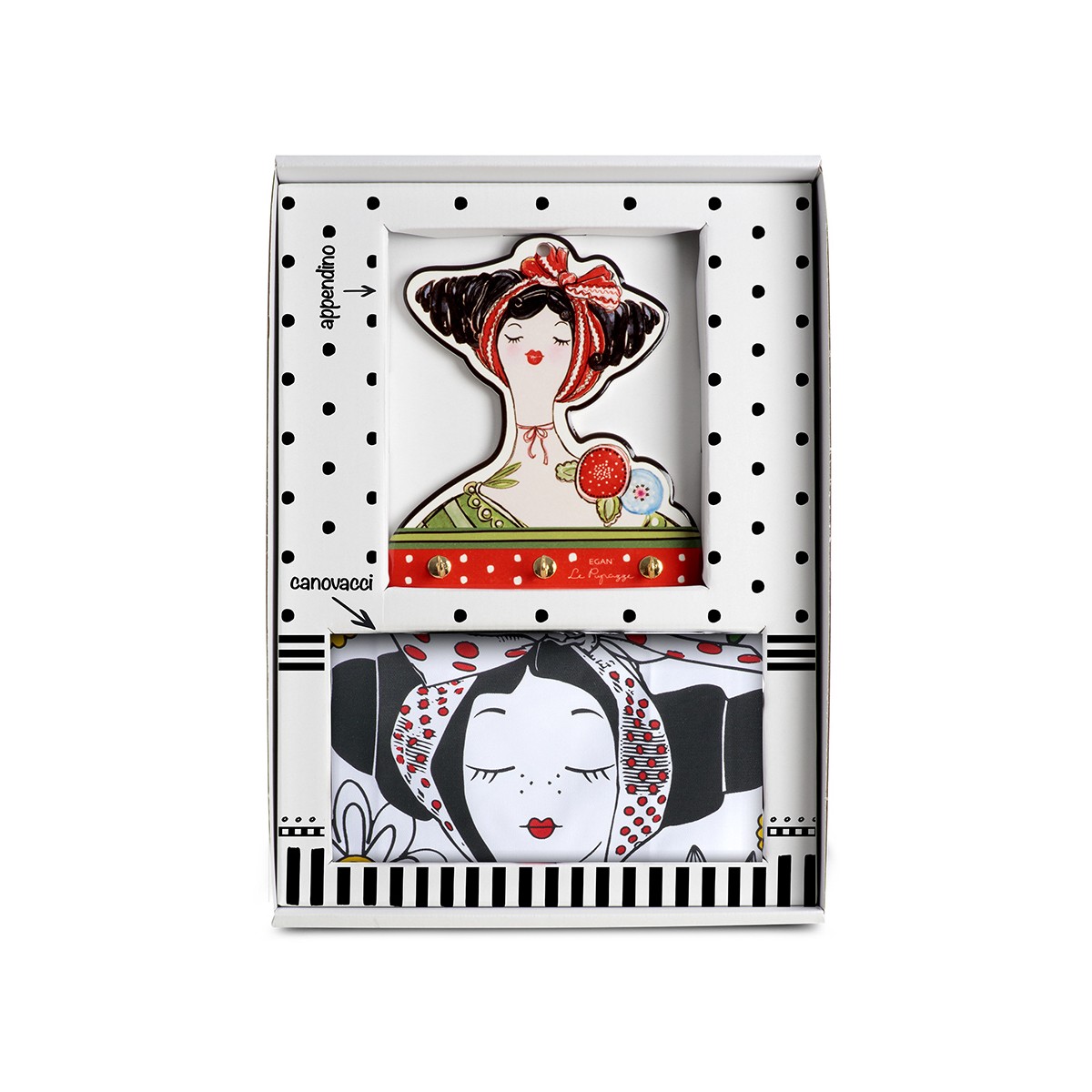Set Appendino Rosso E 2 Canovacci Le Pupazze Egan