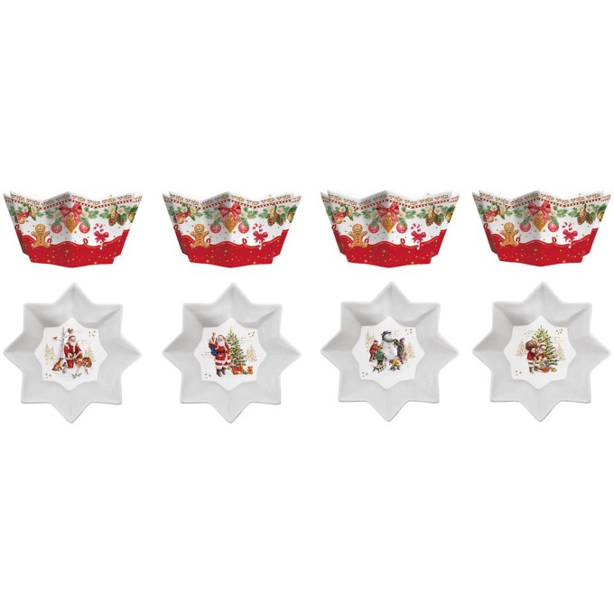 Set 4 Ciotole In Porcellana Christmas Memories Easy Life