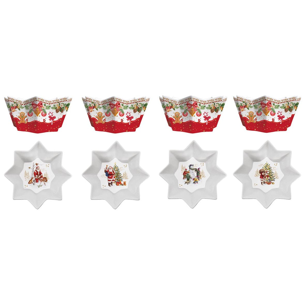 Set 4 Ciotole In Porcellana Christmas Memories Easy Life
