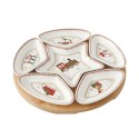 Set Aperitivo Con 6 Ciotoline In Porcellana E Base In Bamboo In C.B. Polar Expre Easy Life