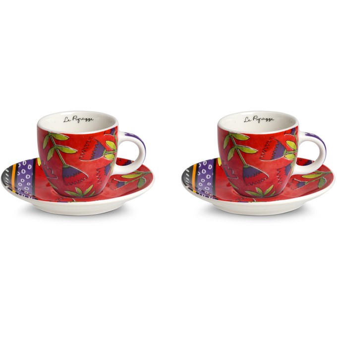 Set 2 Tazzine Caffe Rosso Egan