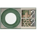 Set 2 tazze 240 ml c/piattino in porc.in gift box GEOMETRICAL LOOP