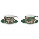 Set 2 tazze 240 ml c/piattino in porc.in gift box GEOMETRICAL LOOP