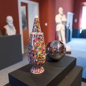 Vaso con coperchio in porcellana centenario Alessi