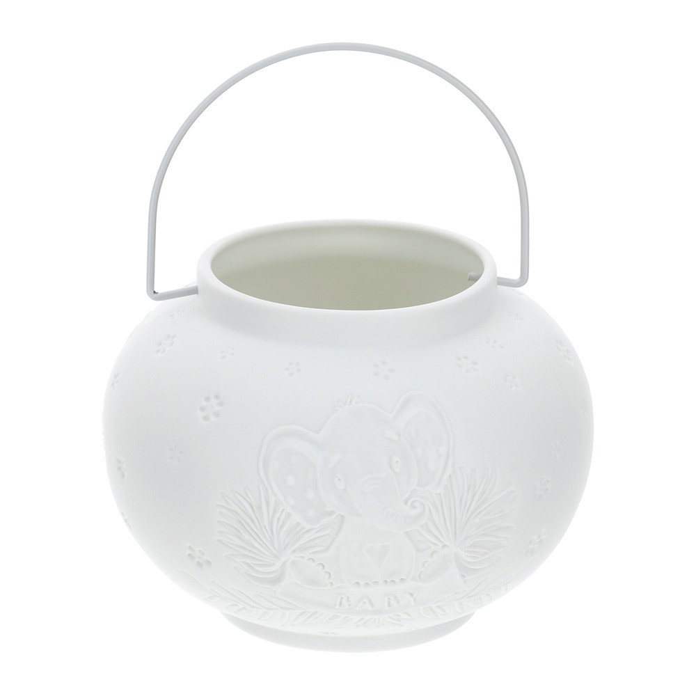 Lanterna porcellana Bianca Biscuit 12X9cm Hervit