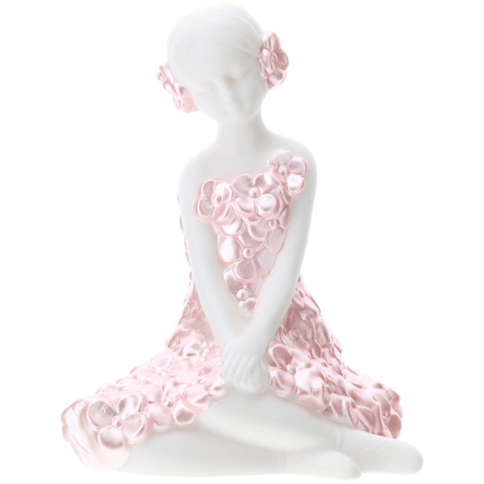 Ballerina Fiorella Porcellana 12cm Luce Led Hervit