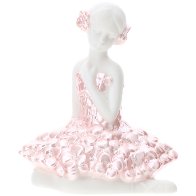 Ballerina Fiorella Porcellana 12cm Luce Led Hervit