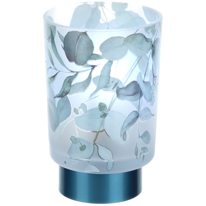 Lampada Vetro Botanic Blu 10X15cm Hervit
