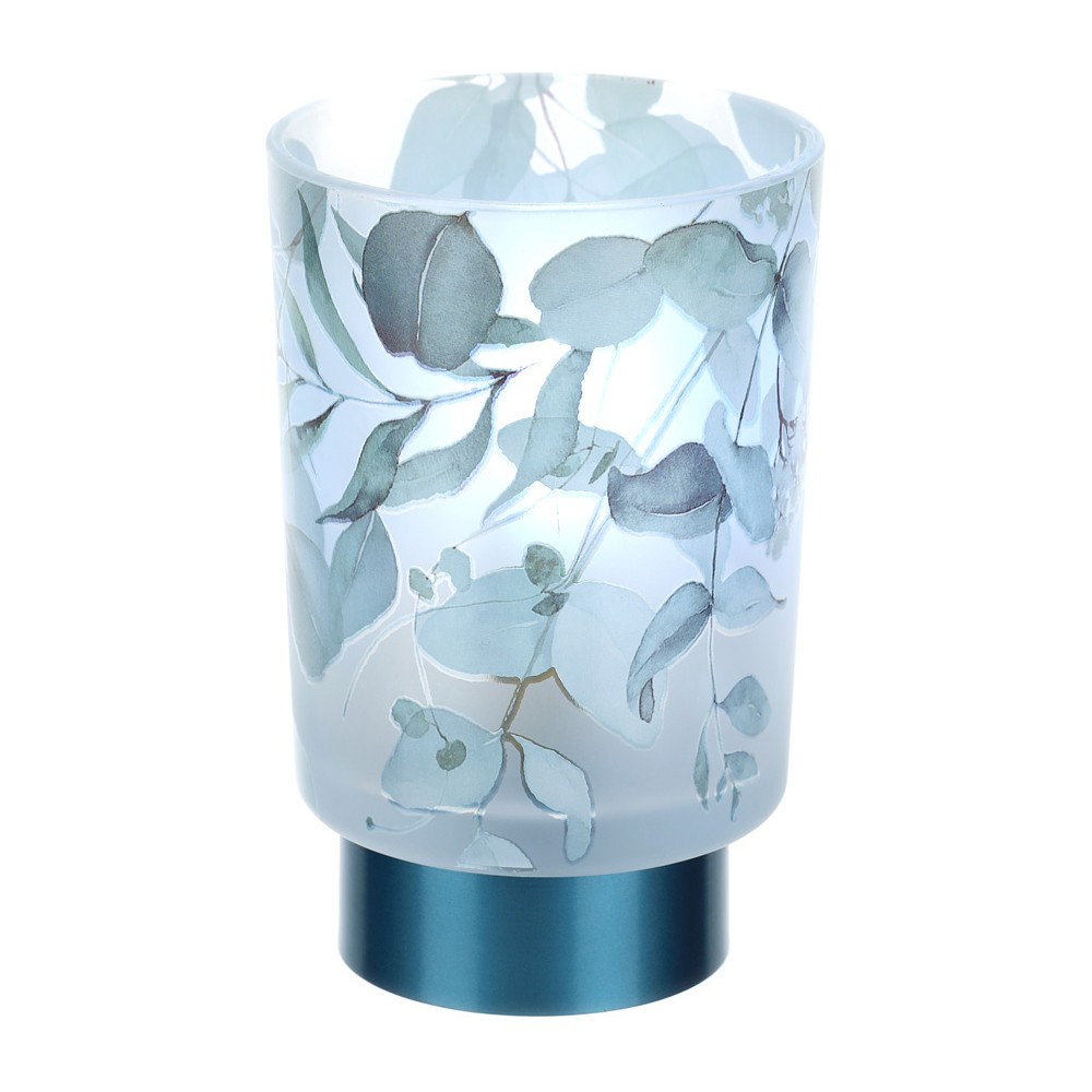 Lampada Vetro Botanic Blu 10X15cm Hervit