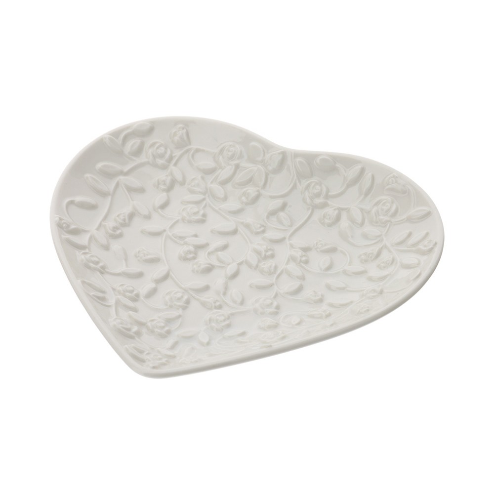 Piattino Cuore porcellana Romance Bianco 16cm Hervit