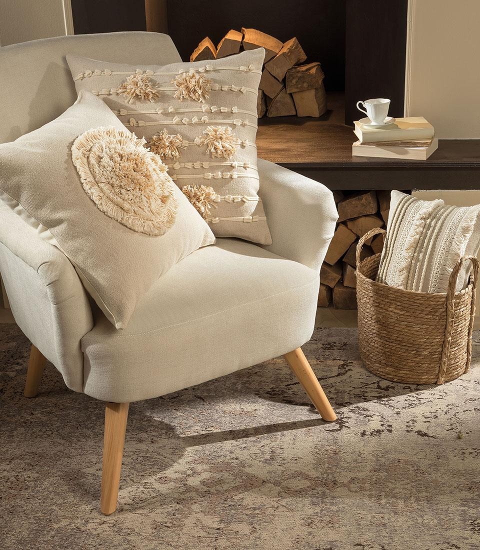 Poltroncina country beige in legno L'Oca Nera