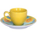 Flor De Agua 6 Tazze Caffe' C/P 90 Cc Rose E Tulipani
