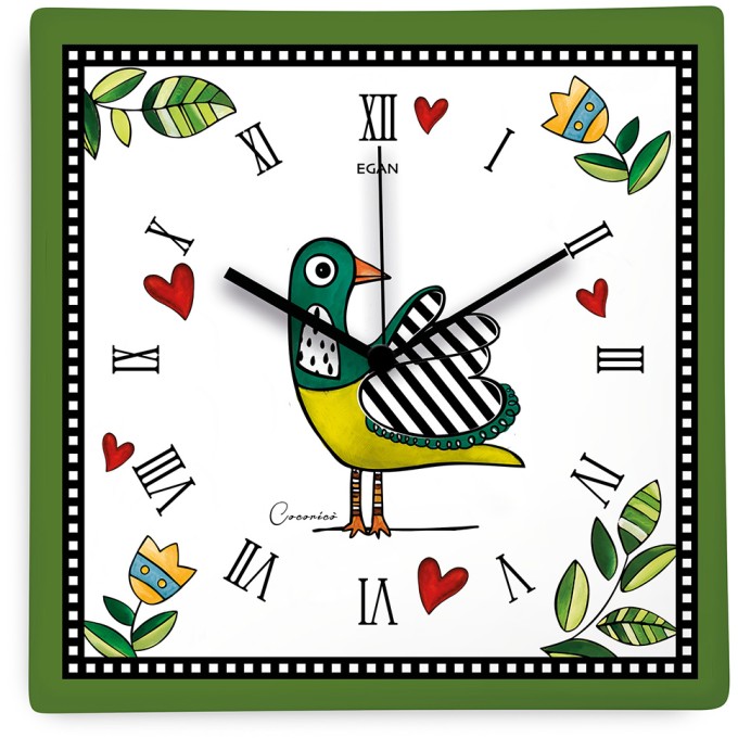 Orologio Cocorico' Verde 31X31 Egan