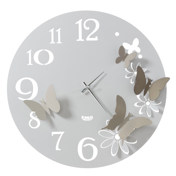 Orologio da parete fiori e farfalle Grande Arti E Mestieri