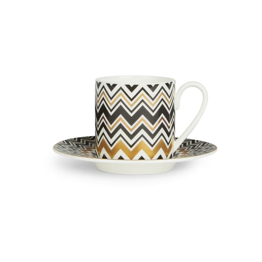 ZIG ZAG GOLD Set 2 Pz. Tazza Caffe' Missoni