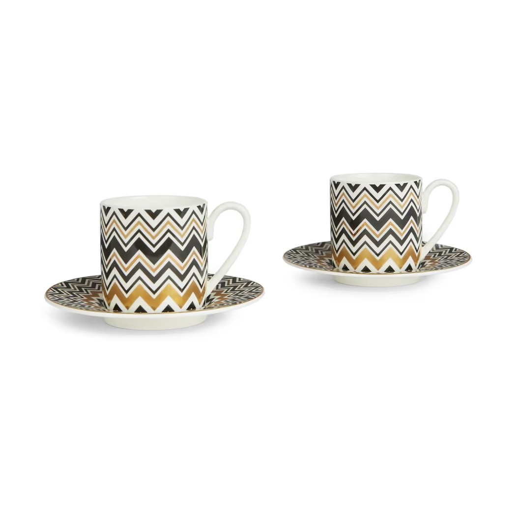 ZIG ZAG GOLD Set 2 Pz. Tazza Caffe' Missoni