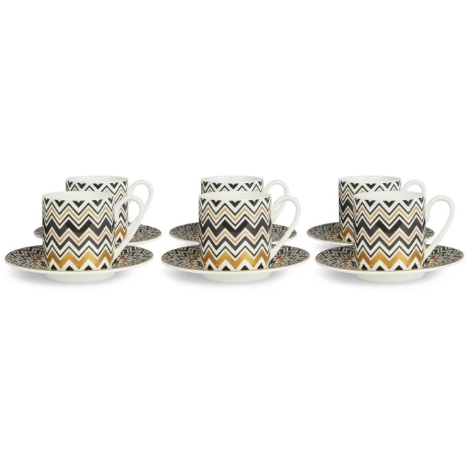 ZIG ZAG GOLD Set 6 Tazza Caffe' Missoni