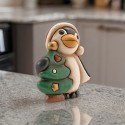 Pinguino con albero di natale + scatola in latta