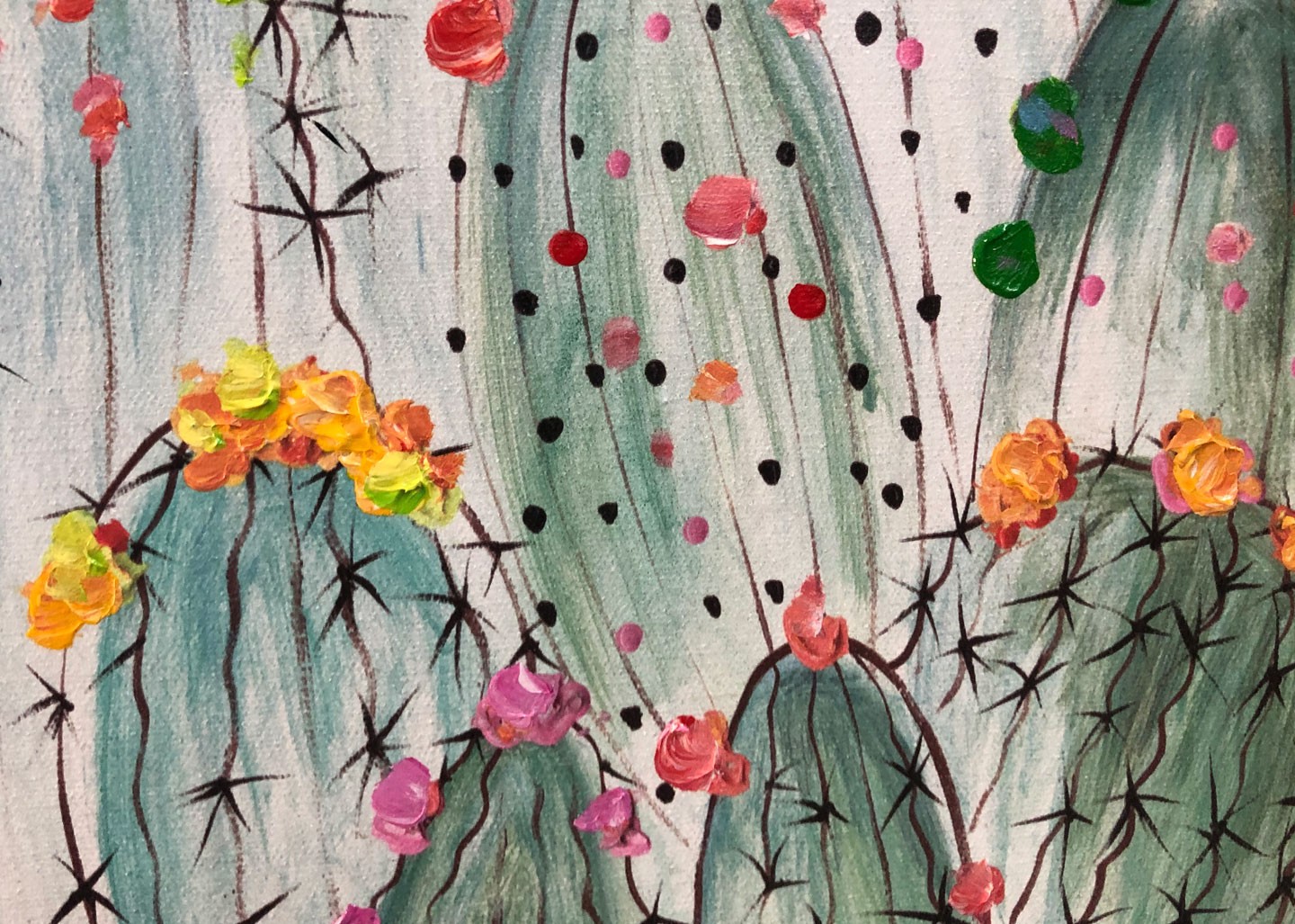 Quadro Cactus in fiore 100cm Agave