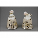 Pupazzo di neve su poly campana 14 x 14,5 cm