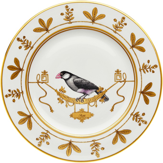 Piatto segnaposto Voliere Padda 31cm Richard Ginori 1735