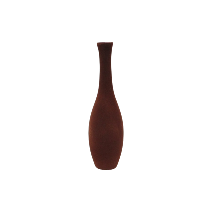 Vaso ceramica effetto velluto marrone